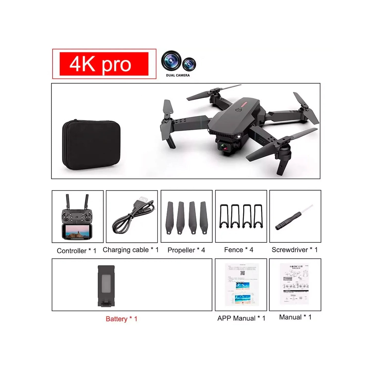 Dron E88 Pro con cámara dual